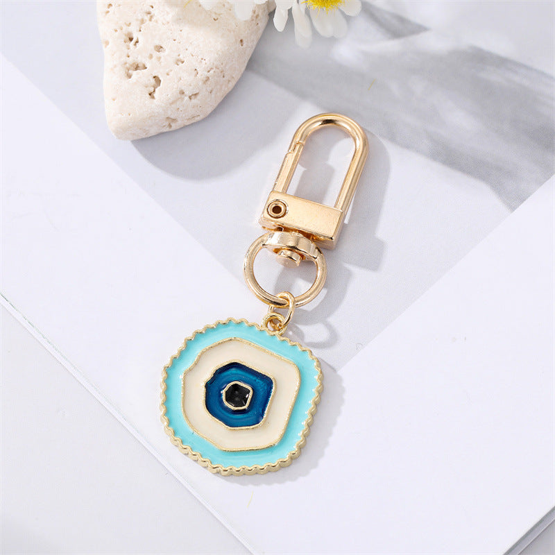 Wholesale Irregular Devil's Eye Metal Keychains